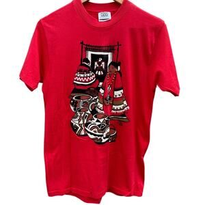 Native American Vintage 1988 Lida red shirt with gold silver beads Size Medium